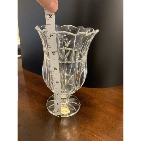 Vintage Block Tulip Hand Crafted Led Crystal Vase/ Candle holder - Picture 5 of 5